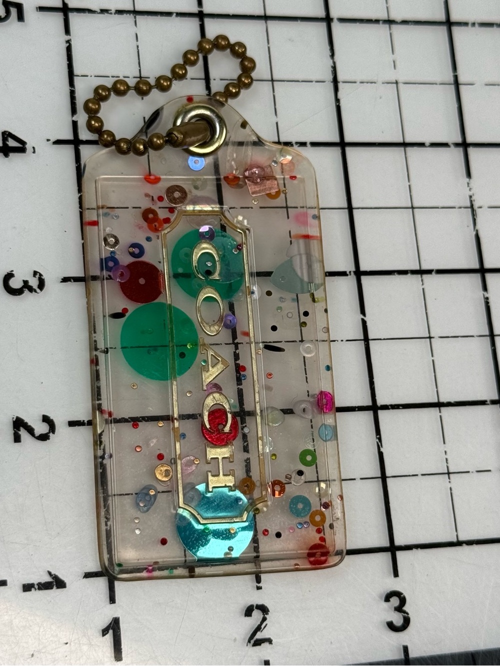 Coach Clear Glitter Confetti Polka dot poppy hangtag Charm Charm - Multicolor - Picture 2 of 5